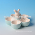 Personalized ceramic egg holder with rabbit figurine made in China